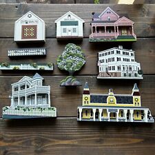 Sheila's House & Cats Meow Wooden Collectibles Lot of 9 One House Double Signed picture