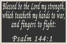 PSALM 144:1  Christian Military Patch W/ VELCRO® Brand Fastener Emblem  picture