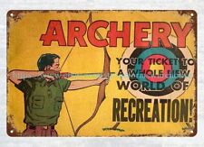 1960s Fred Bear Archery Ticket To New Recreation metal tin sign funny s sale picture