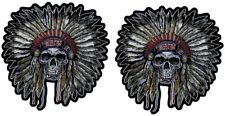 Indian Skull Chief Embroidered Patch | 2PC  iron on or sew on   4