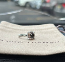 David Yurman Sterling Silver 7mm Chatelaine Ring Morganite & Diamond Sz 6 picture