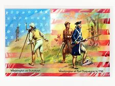 HOLOGRAPHIC SILVER Washington as Surveyor at Fort Duquesne Lithograph Postcard picture