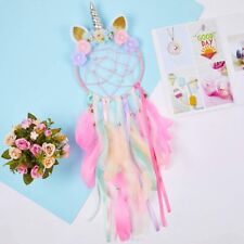 Large Unicorn Dream Catcher Flower Feather Pendant Wall Hanging Home Decoration picture