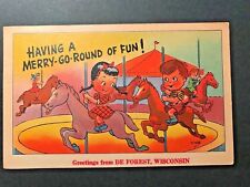 Postcard Greetings from De Forrest Wisconsin - Merry-Go-Round of Fun picture