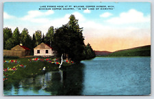 Original Old Vintage Outdoor Postcard Lake Fannie Hooe Copper Harbor Michigan picture