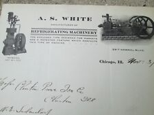 Nov. 3 1913 Business Letterhead A.S. White Refrigerating Machinery Co. Chicago picture