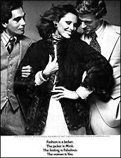 1974 Beautiful woman modeling Mink International Fur vintage photo print ad L25 picture
