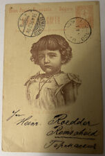 Postcard 1896 Bulgaria to Remscheid Protrait of Young Girl  (Fevrier) picture