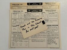 AEA Tune-Up Chart System 1950 Cadillac Eight Series 60S  & 61 & 62  & 75 picture