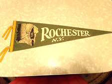 Rare Early 1900's 27 inch ROCHESTER NY Original Felt Pennant INDIAN LOGO picture