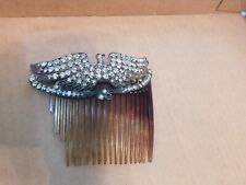 VTG Hair Comb  Top Shape Eagle Wings with Rhinestones picture