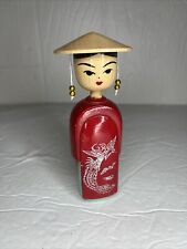 Vintage Hand Painted Small Wood Doll From Vietnam ? picture