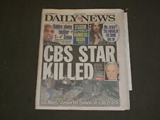 2015 FEBRUARY 12 NEW YORK DAILY NEWS - BOB SIMON, 60 MINUTES REPORTER KILLED picture