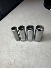SNAP ON - Lot of 4 Deep Sockets, 1/2” Drive,12pt (5/8”, 13/16”,7/8”,15/16”) SVS picture
