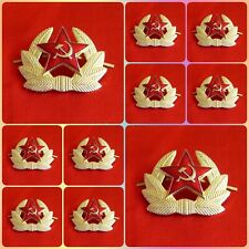 10x Authentic Hat Cap badge Cockade Soviet USSR Red Star Sickle and Hammer picture