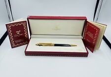 Panthere De Cartier France Gold Plated Trinity 18k Nib Black Fountain Pen Pen picture