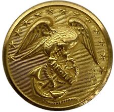 Vintage US Marine Eagle on Anchor 13 stars Waterbury Gold Tone Uniform Button picture