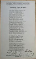 EDWIN MARKHAM Autograph/Hand-Signed 1920s Poem, Lincoln, Man of People - 8.5x14 picture