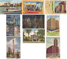 c1940s-50s Lot of 9 Vintage Chicago Illinois IL Linen Postcards picture
