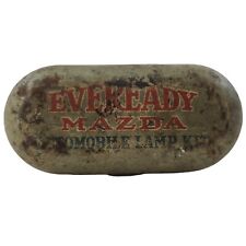 Vintage 1930's Eveready Mazda Automobile Lamp Kit Tin Canister Collectible  picture