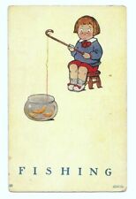 Comic Fishing Postcard c1910 picture