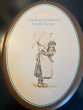 Vintage Holly Hobbie Picture Wooden Oval Kindness is Remembered  picture