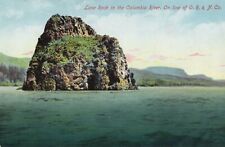 c1910 Lone Rock Columbia River OR, OR & N Co. Railroad Line Hand Color Postcard picture