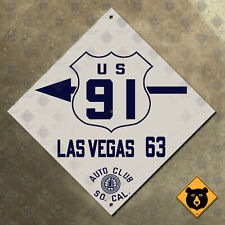 US 91 Las Vegas ACSC California highway road sign 1926 auto club AAA diamond 18