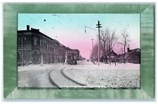 c1910's Front Street Looking West Trolley Fargo North Dakota ND Antique Postcard picture