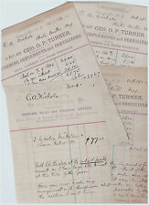 Billhead LOT of 4- Geo Turner Churchville NY 1891+ Signed Letter Farm Implements picture