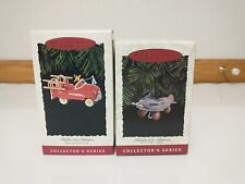 Hallmark Murray Fire Truck Airplane Christmas Ornament Kiddie Car Classics Lot 2 picture