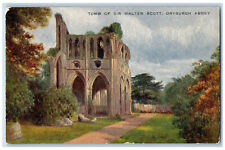 Melrose Scotland Postcard Tomb of Sir Walter Scott Dryburgh Abbey c1910 picture