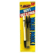 Vintage Bic Pen Set with 2 Crystal NOS Original Packaging Ships Quickly picture