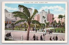 Bayfront Park Miami Florida Linen Postcard No 5954 picture