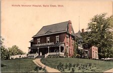Hand Colored Postcard Nichol's Memorial Hospital in Battle Creek, Michigan picture