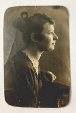 Antique 1919 Real Photo Postcard Young Woman Profile picture