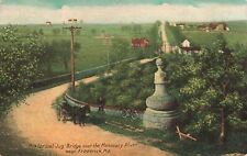 1907 MARYLAND POSTCARD: VIEW OF JUG BRIDGE OVER MONOCACY RIVER FREDERICK, MD picture