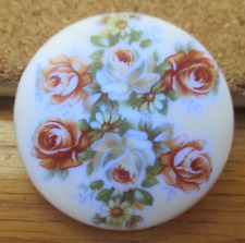 1-Czech Glass 6 Multicolored Roses on a UV Reactive White Button  #108 41.06mm picture