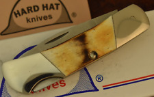 HARD HAT MADE IN USA GENUINE STAG PREMIUM LOCKBACK KNIFE NICE (15901) picture