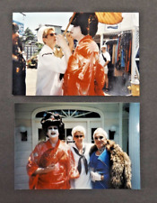 2 Cir 80s Crossdresser Men in Dressup Drag Parade Vintage Snapshot Photo Gay Int picture