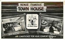 Postcard RPPC 1940 Nevada Reno Famous Town House restaurant Interior NV24-1777 picture