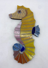 Seahorse Mosaic Stained Glass & Tile Wall Hanging Hand Crafted Signed Ruthy H picture