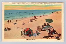 Panama City FL-Florida, Bathing In The Gulf Of Mexico, Antique Vintage Postcard picture