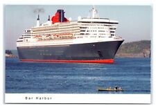 Postcard First Voyage to Maine - Queen Mary 2 Ship in Bar Harbor K4 picture