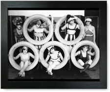 Framed Print: Mack Sennett Girls In Costumes Posed With Tires, circa 1920-1932 picture