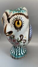 Owl Pitcher , Vintage Greek Folk Art,, Kourtizis Pottery, Handmade, Late 1960s. picture