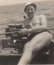 5G Photo Handsome Man Smoking Pipe Prince Albert Fishing Fisherman Gay 1930s 5x7 picture