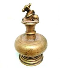 1850 Old Vintage Antique Brass Nandi Cow Figure Holy Worship GANGA JAL Water Pot picture