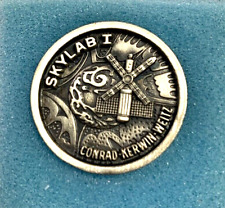NASA Skylab I 1973 Balfour Pewter Coin Medallion 2 Sided + Case 1.25” NOS picture