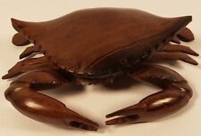 Vintage Hand Carved Wood Crab Ironwood 7